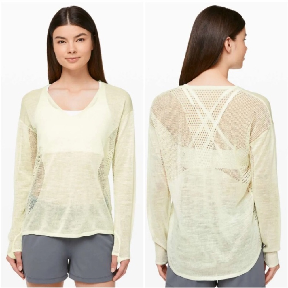 LULULEMON Still Movement Sweater Soft Yellow Pastel Appx Size 4